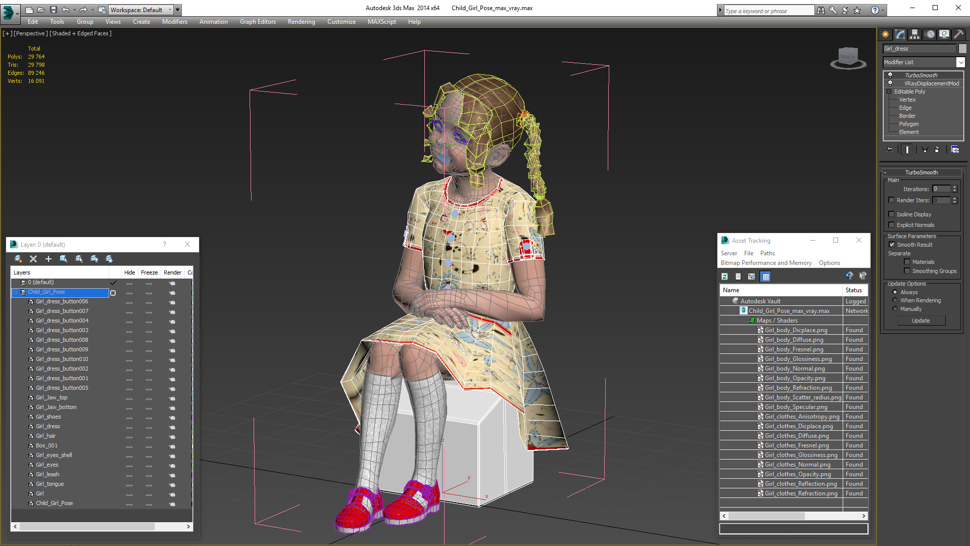 3D model Child Girl Pose