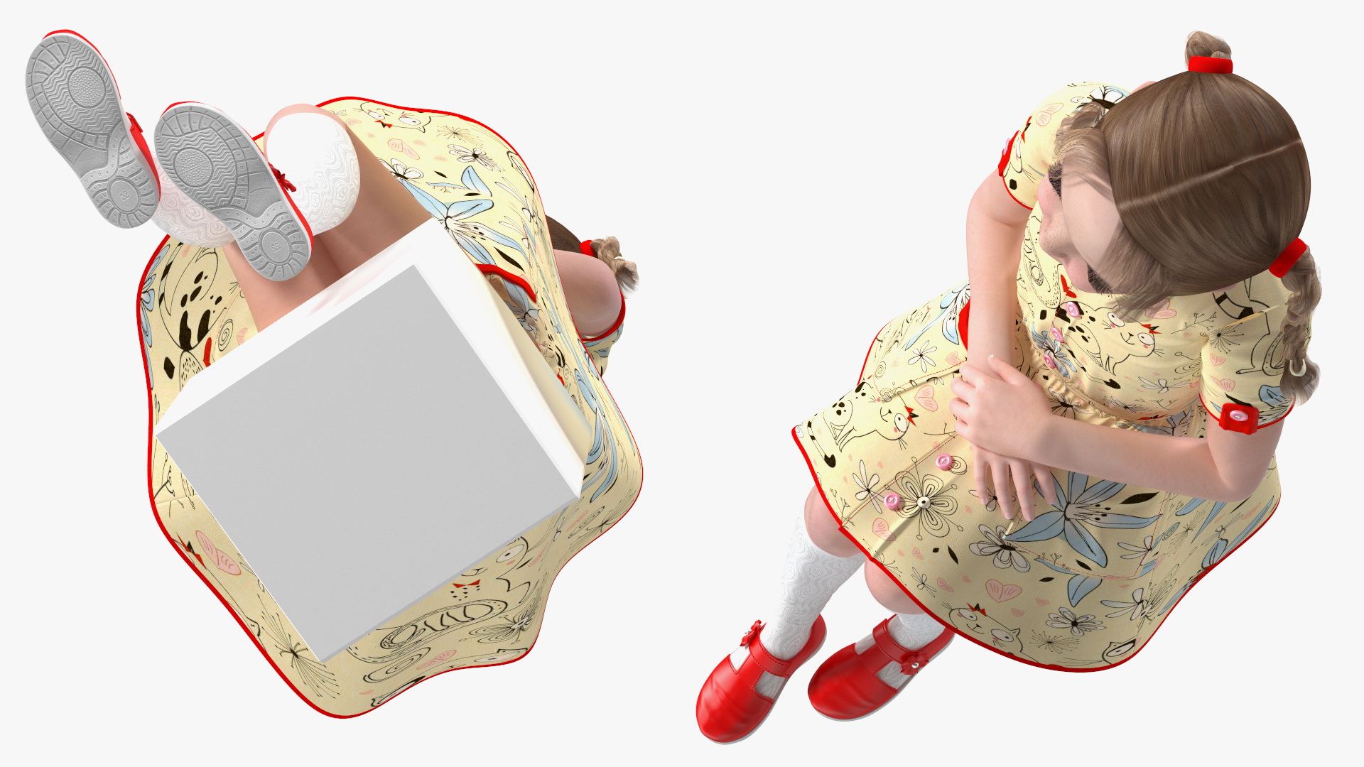 3D model Child Girl Pose