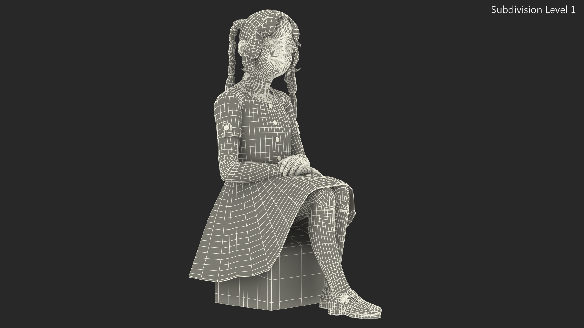 3D model Child Girl Pose