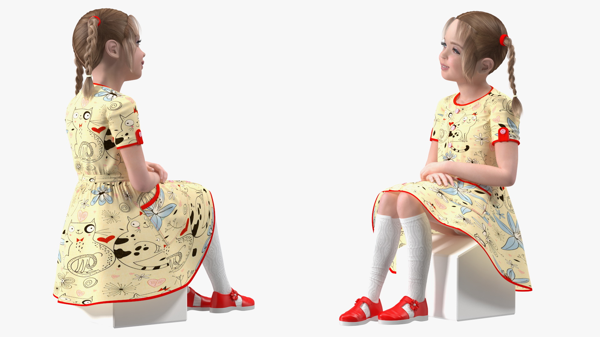 3D model Child Girl Pose