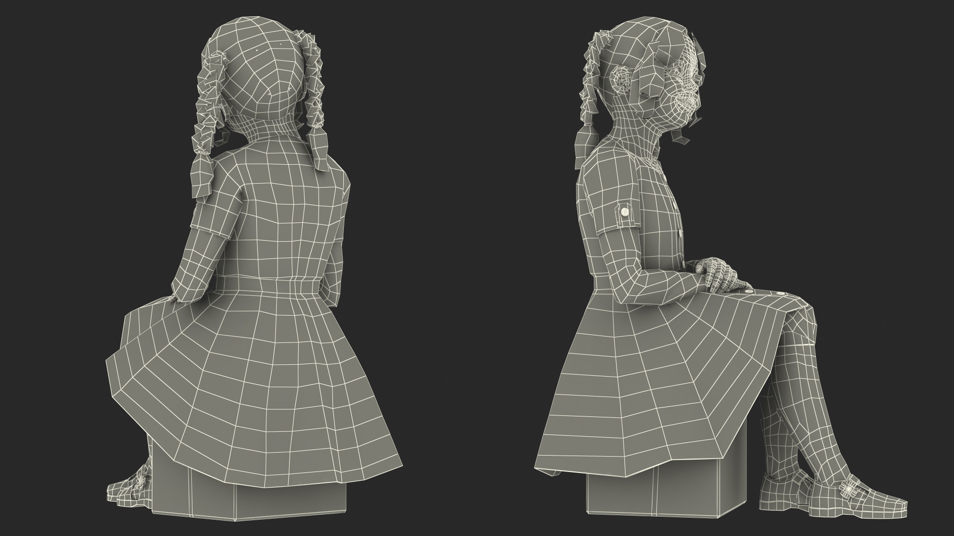 3D model Child Girl Pose