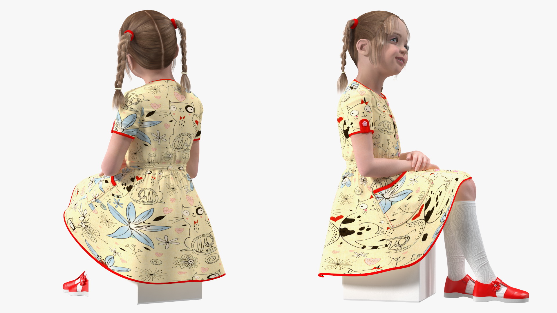 3D model Child Girl Pose