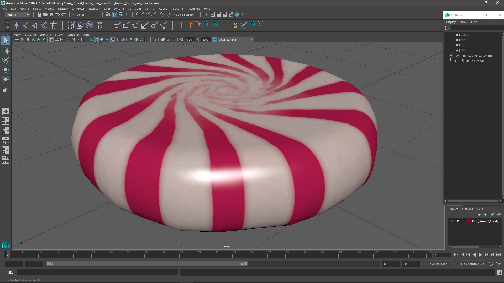 3D Pink Round Candy