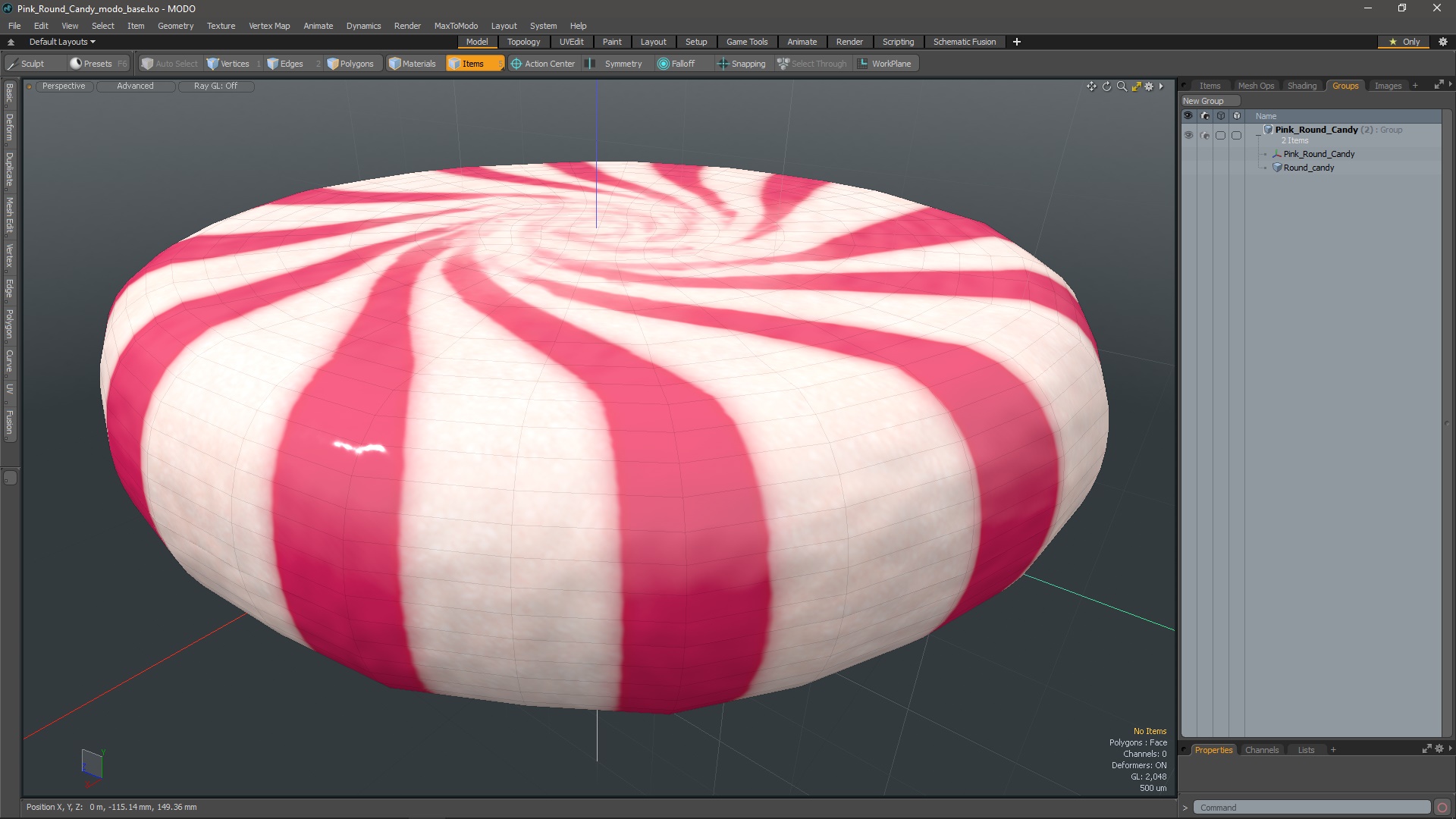 3D Pink Round Candy