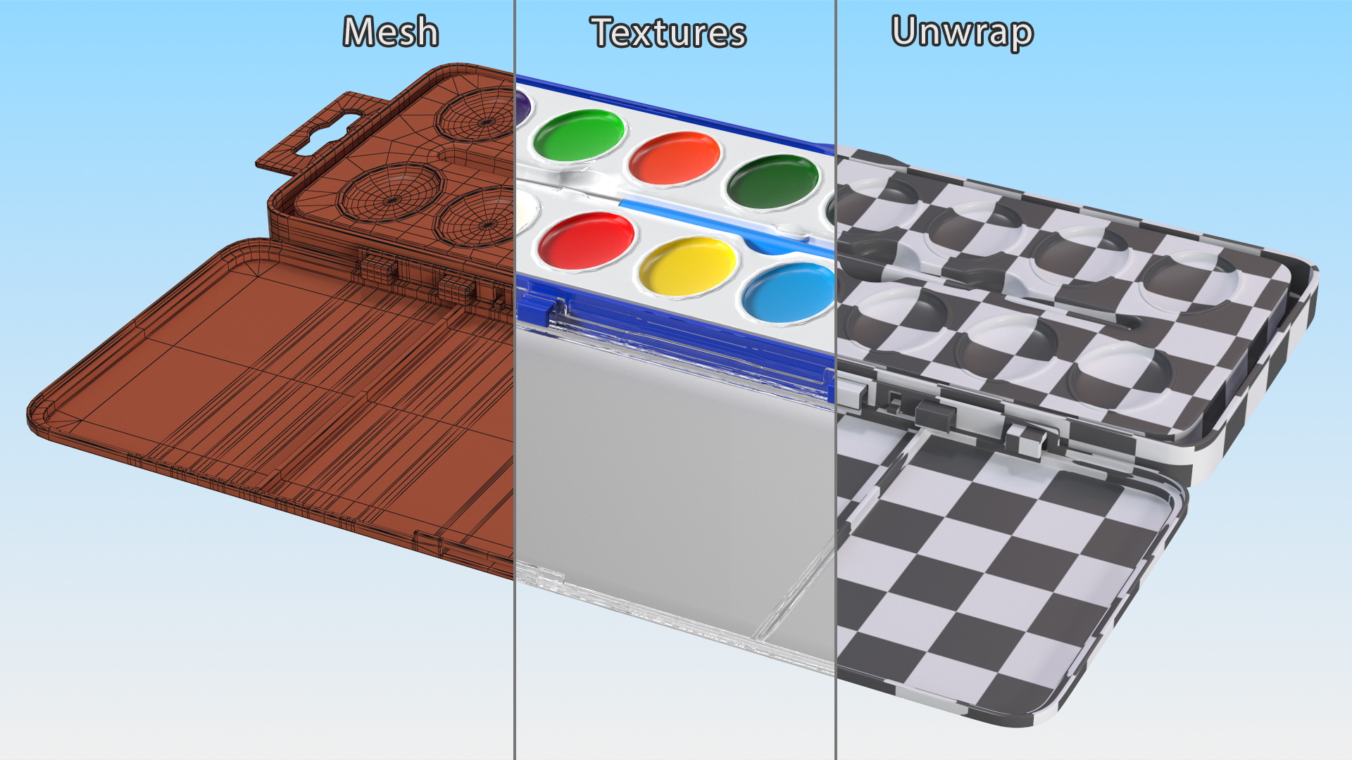 3D Water Color Set for Children Open Box Fur