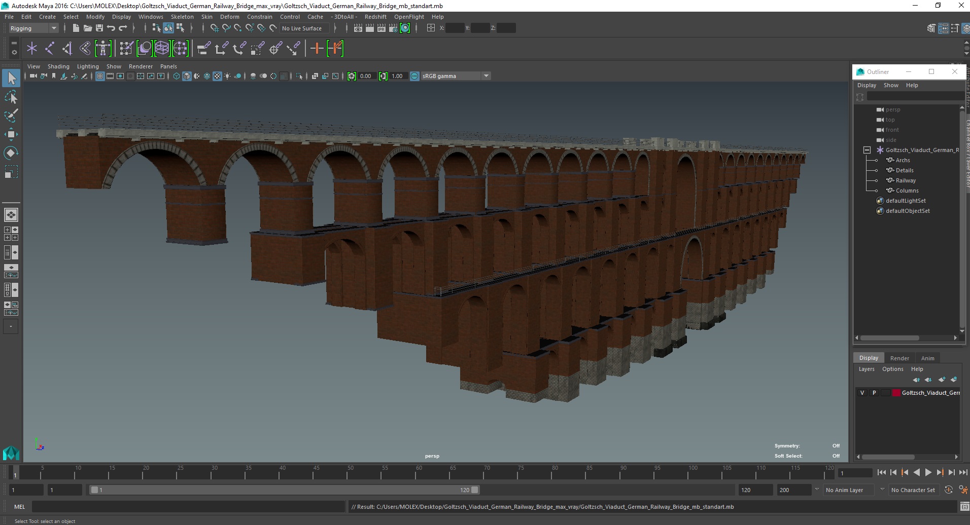 3D Goltzsch Viaduct German Railway Bridge model