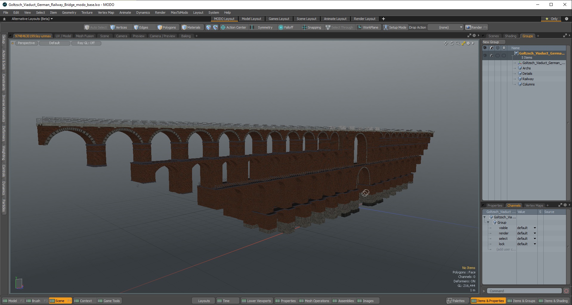 3D Goltzsch Viaduct German Railway Bridge model
