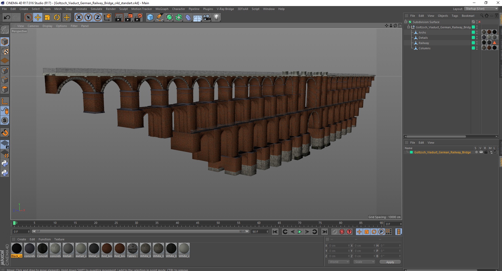 3D Goltzsch Viaduct German Railway Bridge model