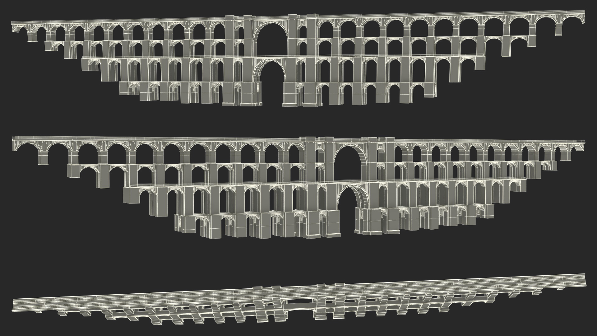 3D Goltzsch Viaduct German Railway Bridge model