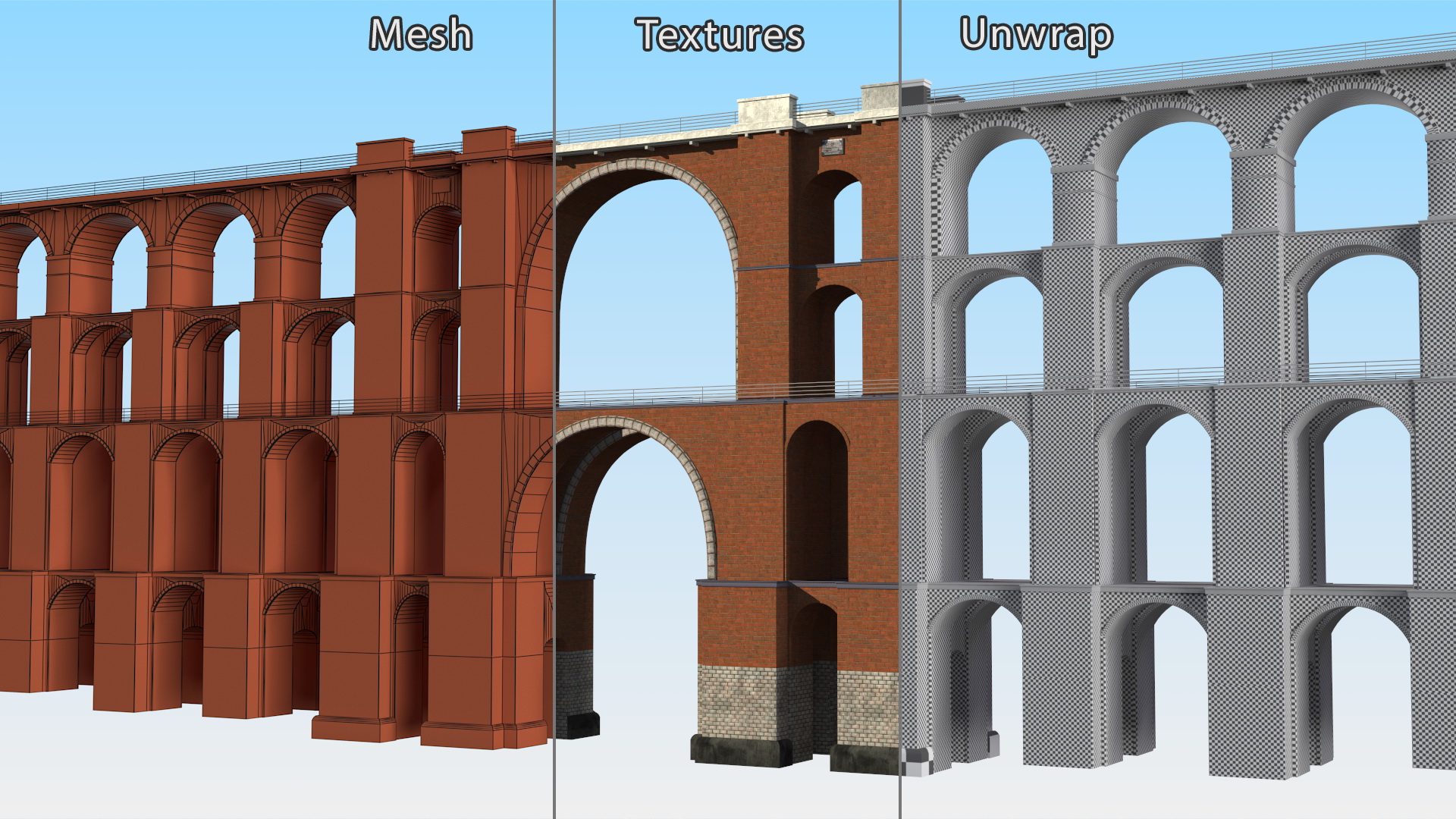 3D Goltzsch Viaduct German Railway Bridge model