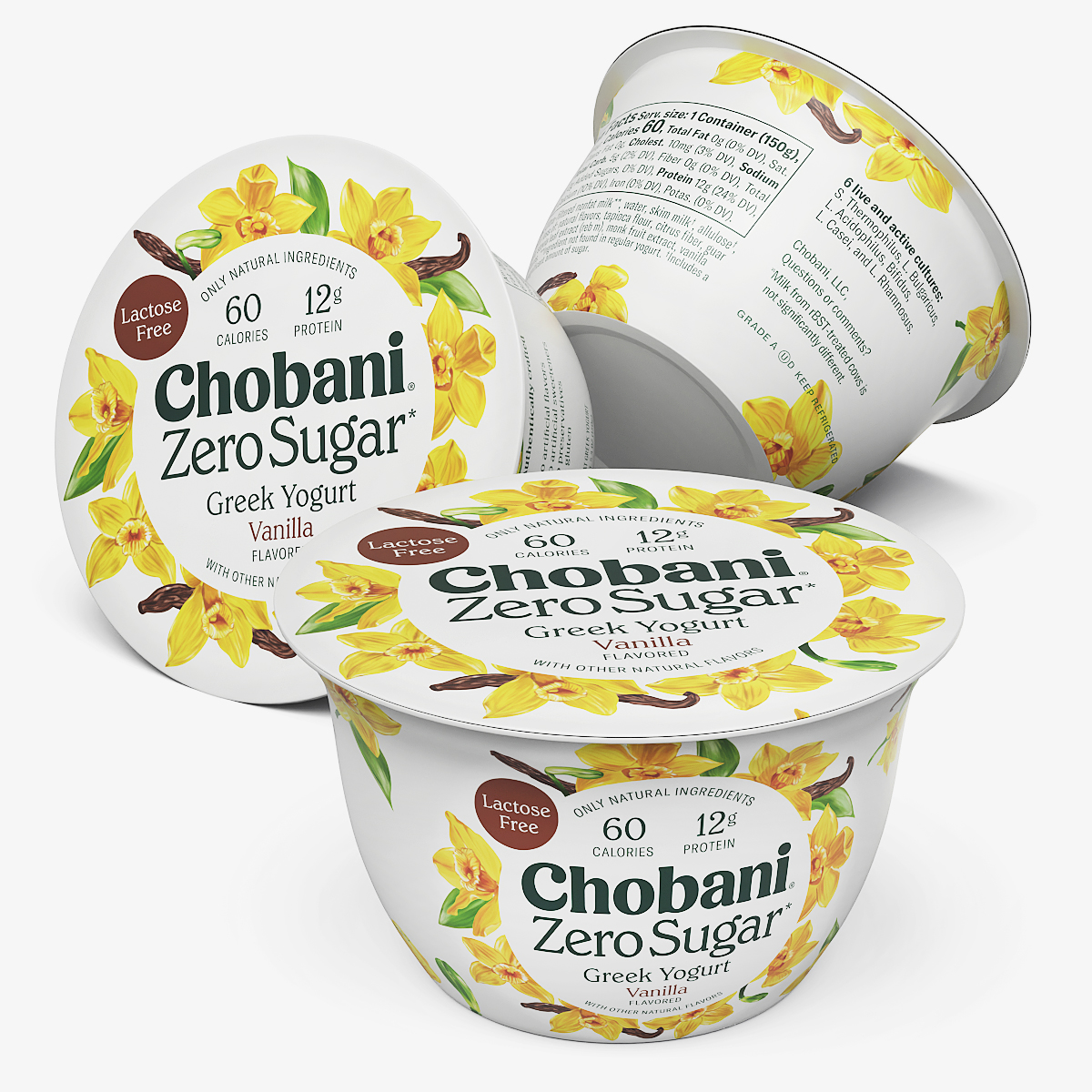 Chobani Zero Sugar Greek Yogurt Cup Sealed Vanilla