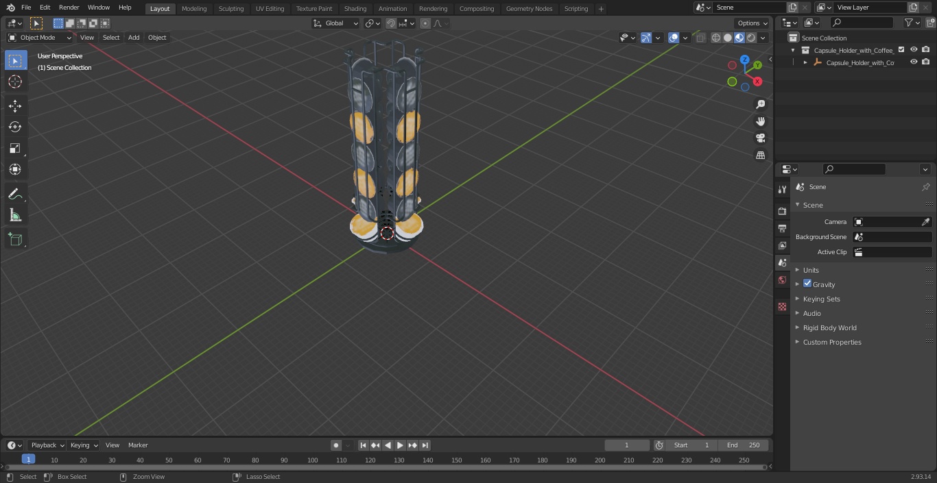 3D model Capsule Holder with Coffee Capsules