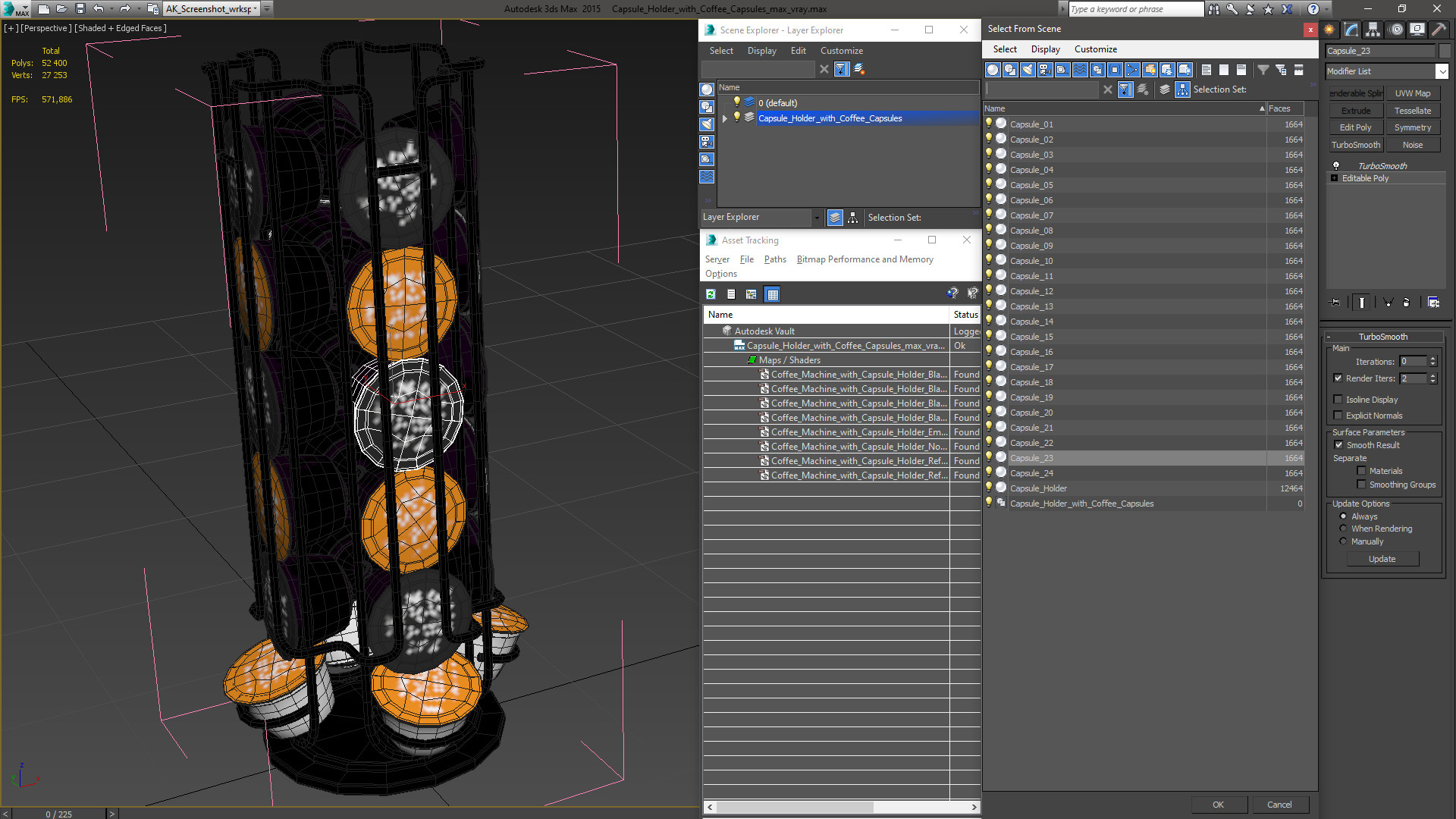 3D model Capsule Holder with Coffee Capsules