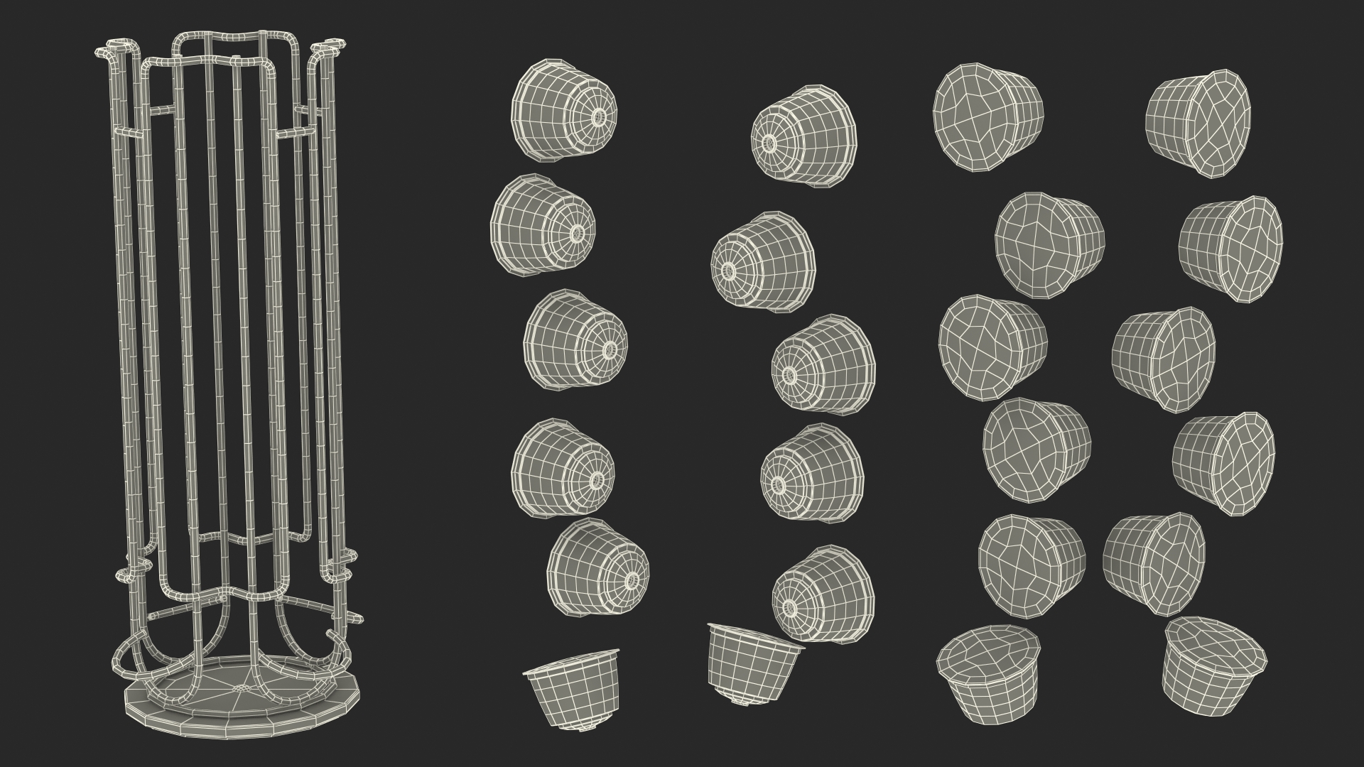 3D model Capsule Holder with Coffee Capsules