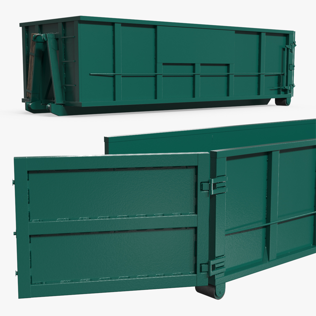 Open Top Waste Container 30 Yard Green