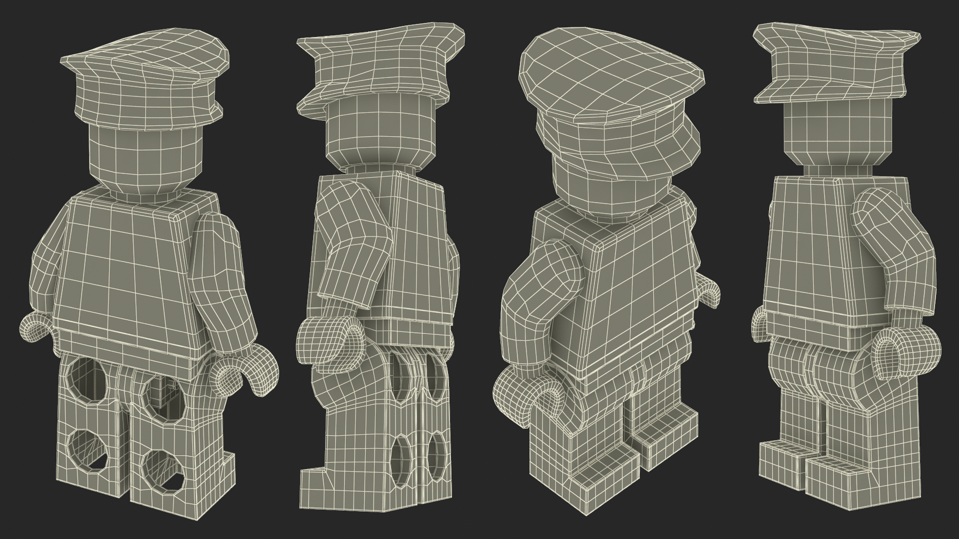 3D Minifigure LEGO Policeman Rigged for Maya