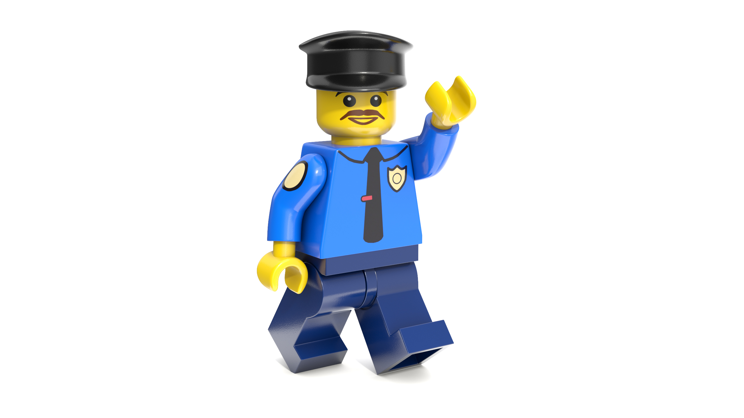 3D Minifigure LEGO Policeman Rigged for Maya
