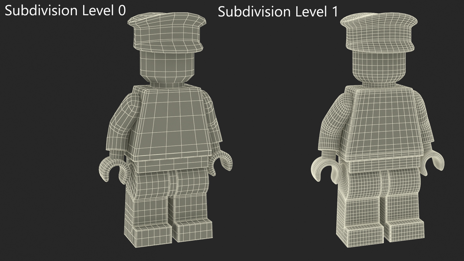 3D Minifigure LEGO Policeman Rigged for Maya