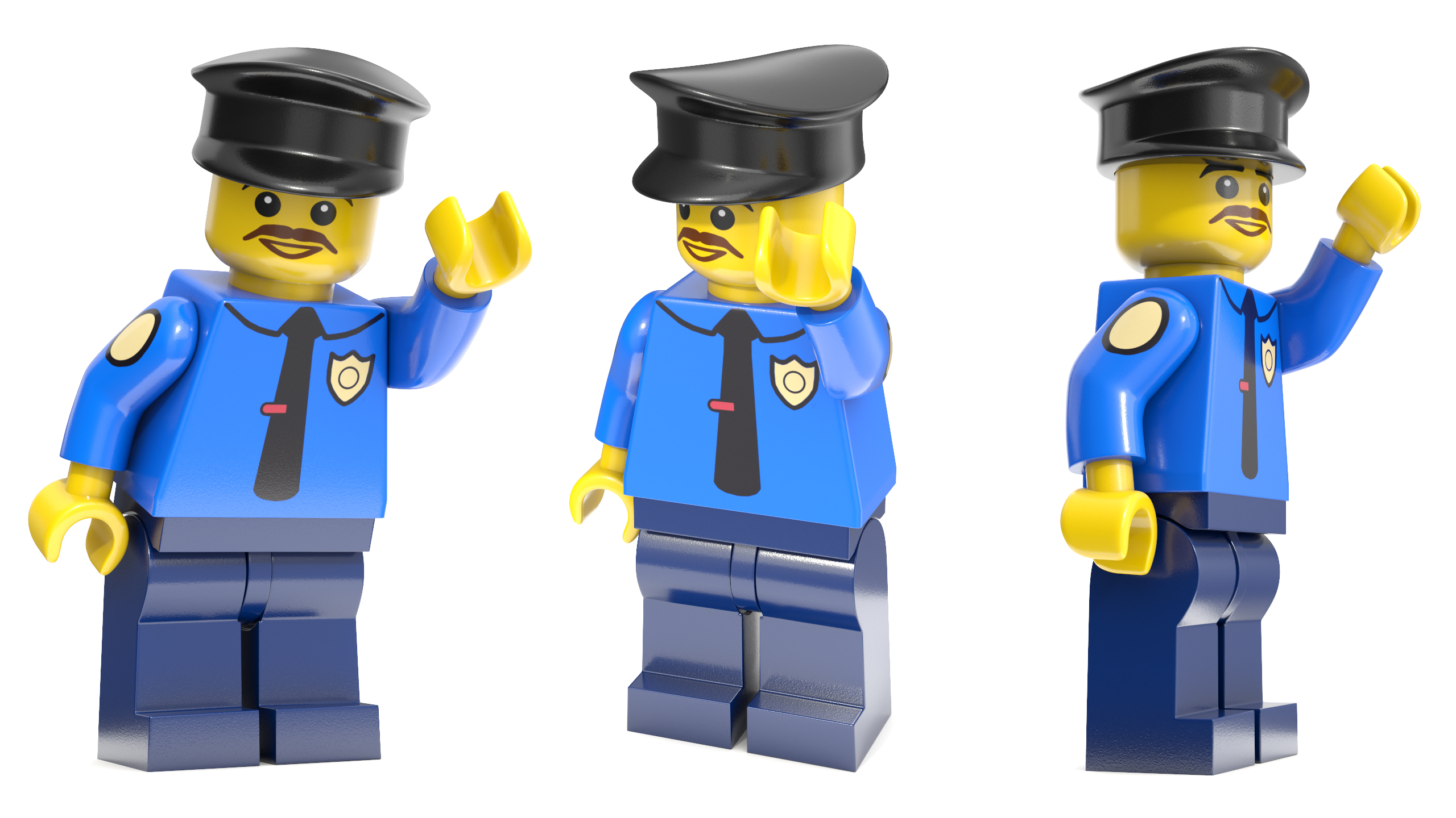 3D Minifigure LEGO Policeman Rigged for Maya