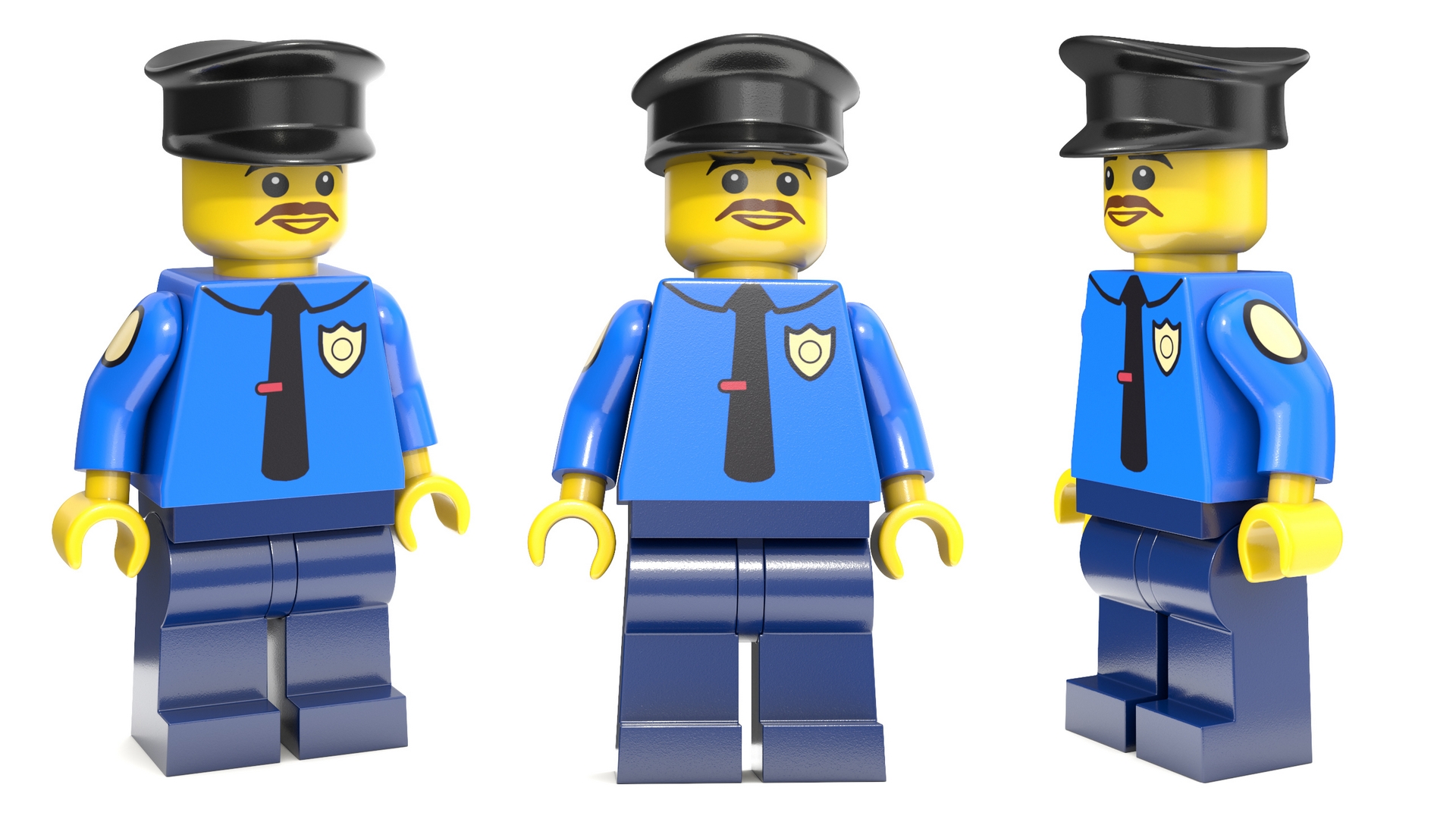 3D Minifigure LEGO Policeman Rigged for Maya