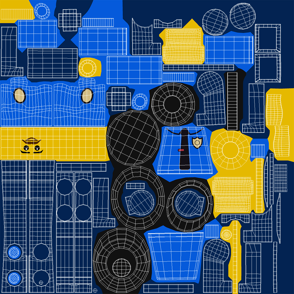 3D Minifigure LEGO Policeman Rigged for Maya