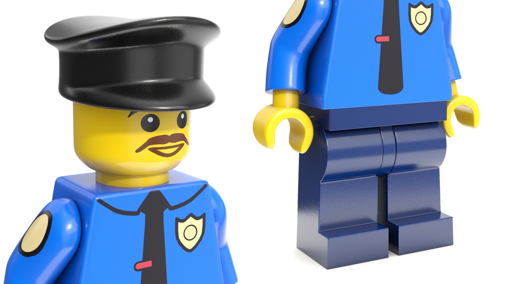 3D Minifigure LEGO Policeman Rigged for Maya