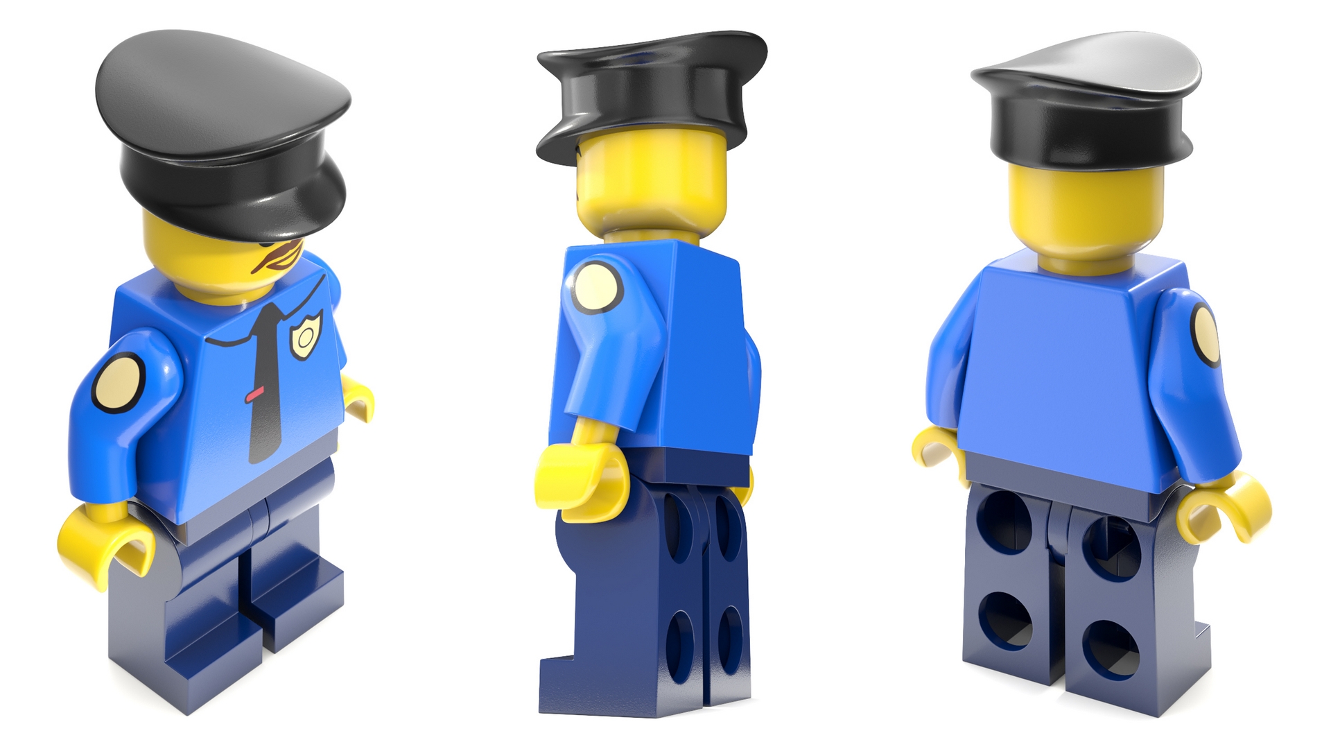 3D Minifigure LEGO Policeman Rigged for Maya