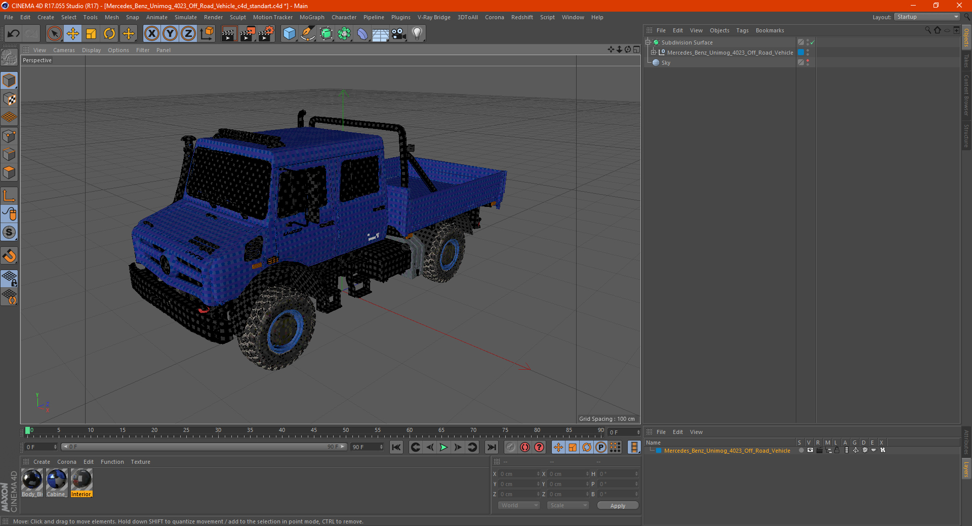 Mercedes Benz Unimog 4023 Off Road Vehicle 3D