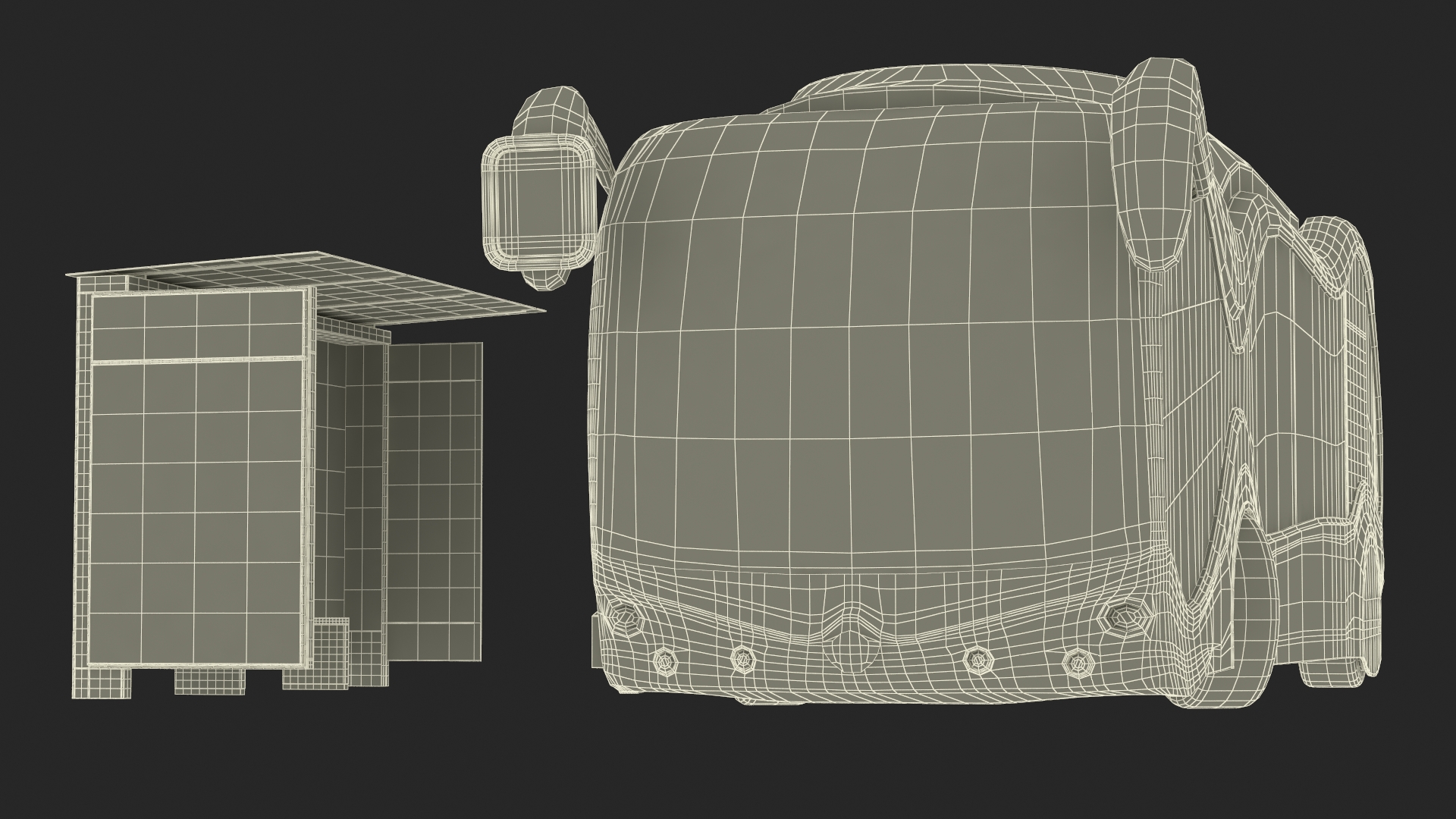 3D Futuristic Public Bus with Bus Stop Shelter model