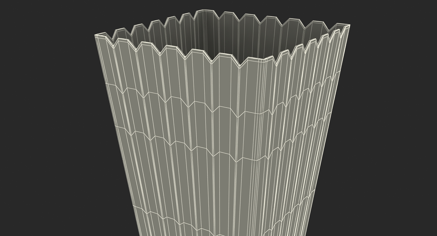 Empty Long Popcorn Cup 3D