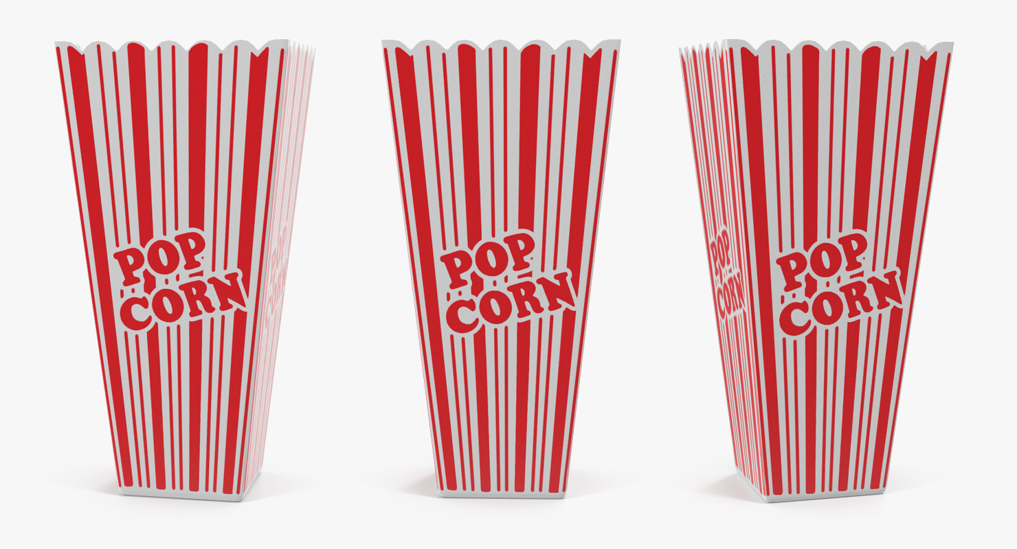 Empty Long Popcorn Cup 3D