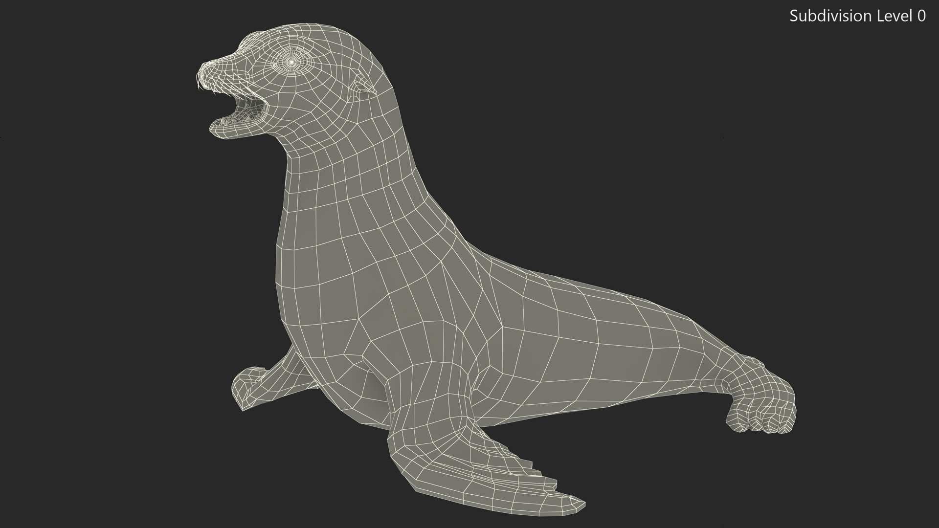 3D model California Sea Lion Rigged for Maya