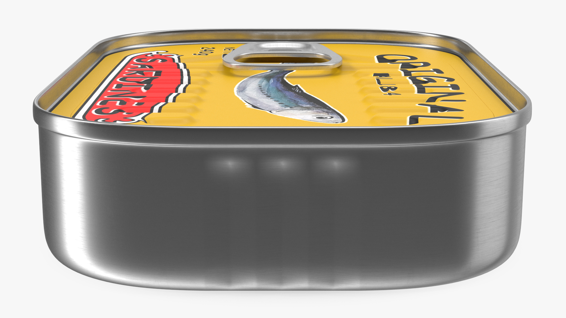 Can of Preserved Sardine with Pull Tab Lid 3D