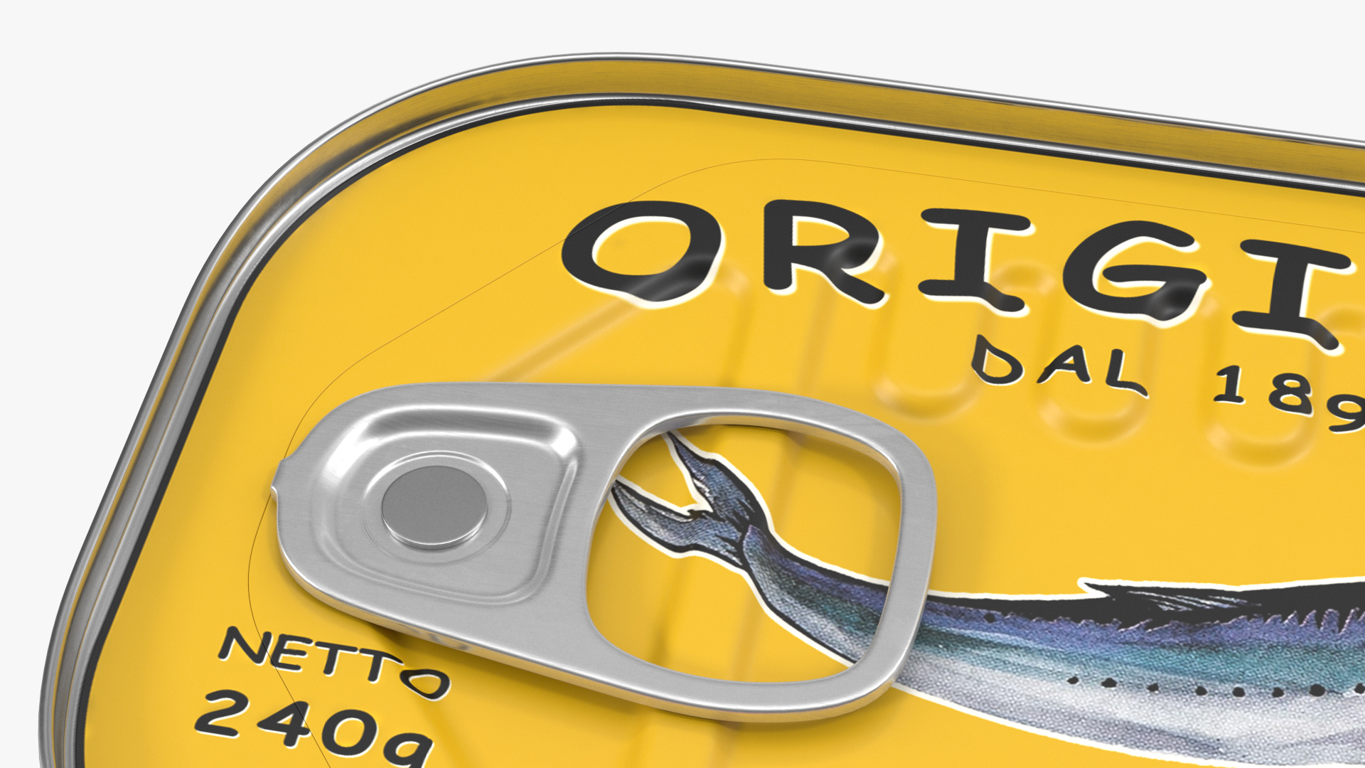 Can of Preserved Sardine with Pull Tab Lid 3D