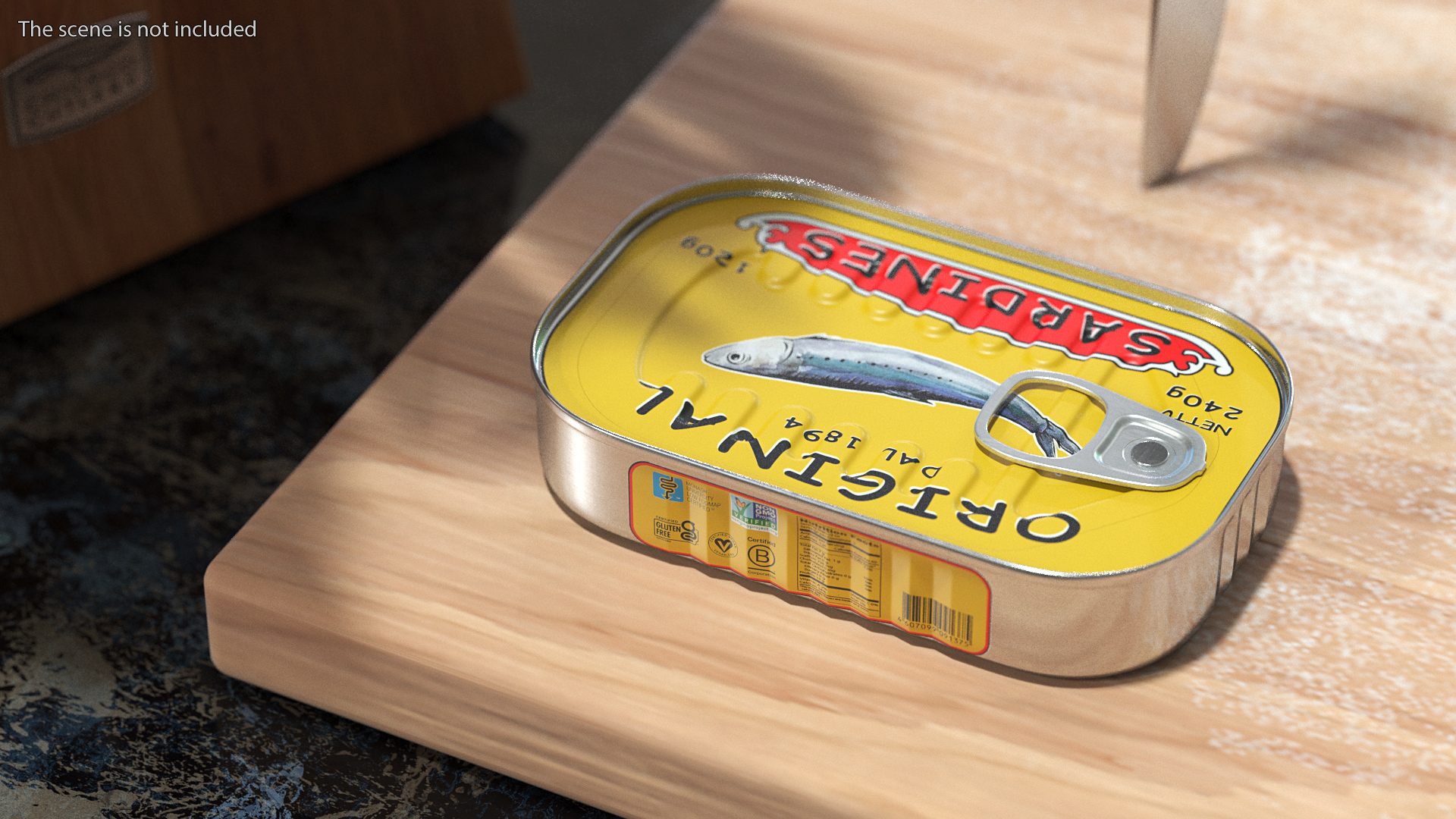 Can of Preserved Sardine with Pull Tab Lid 3D