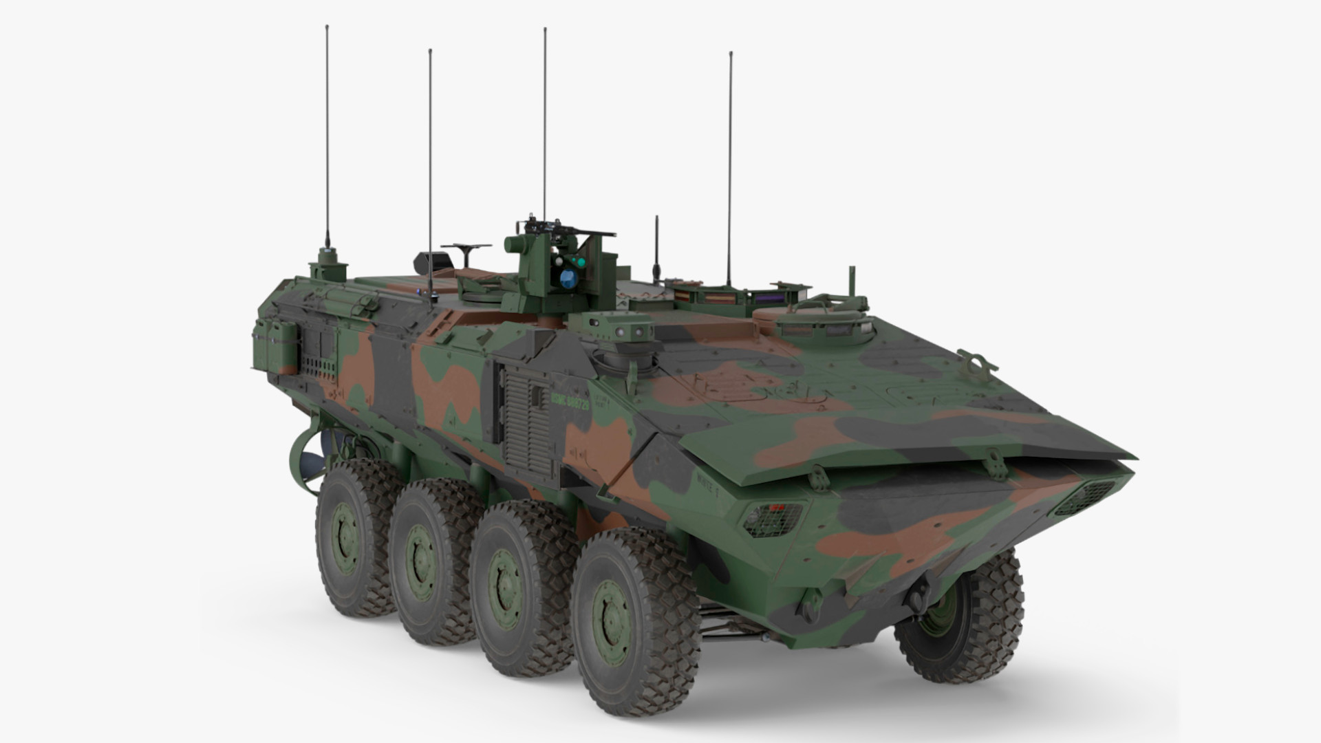3D US Amphibious Combat Vehicle ACV Rigged for Cinema 4D model