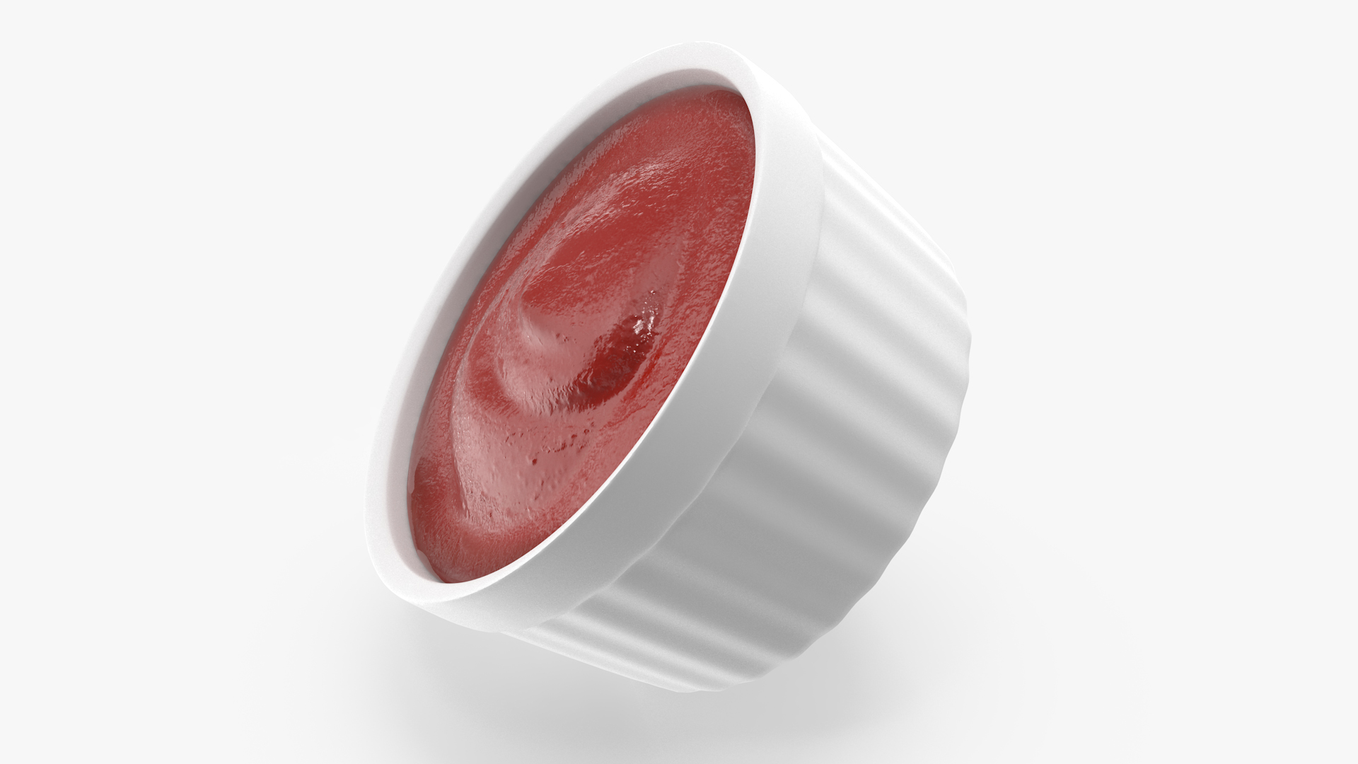 3D Tomato Ketchup In Melamine Dipping Bowl Round Sauce