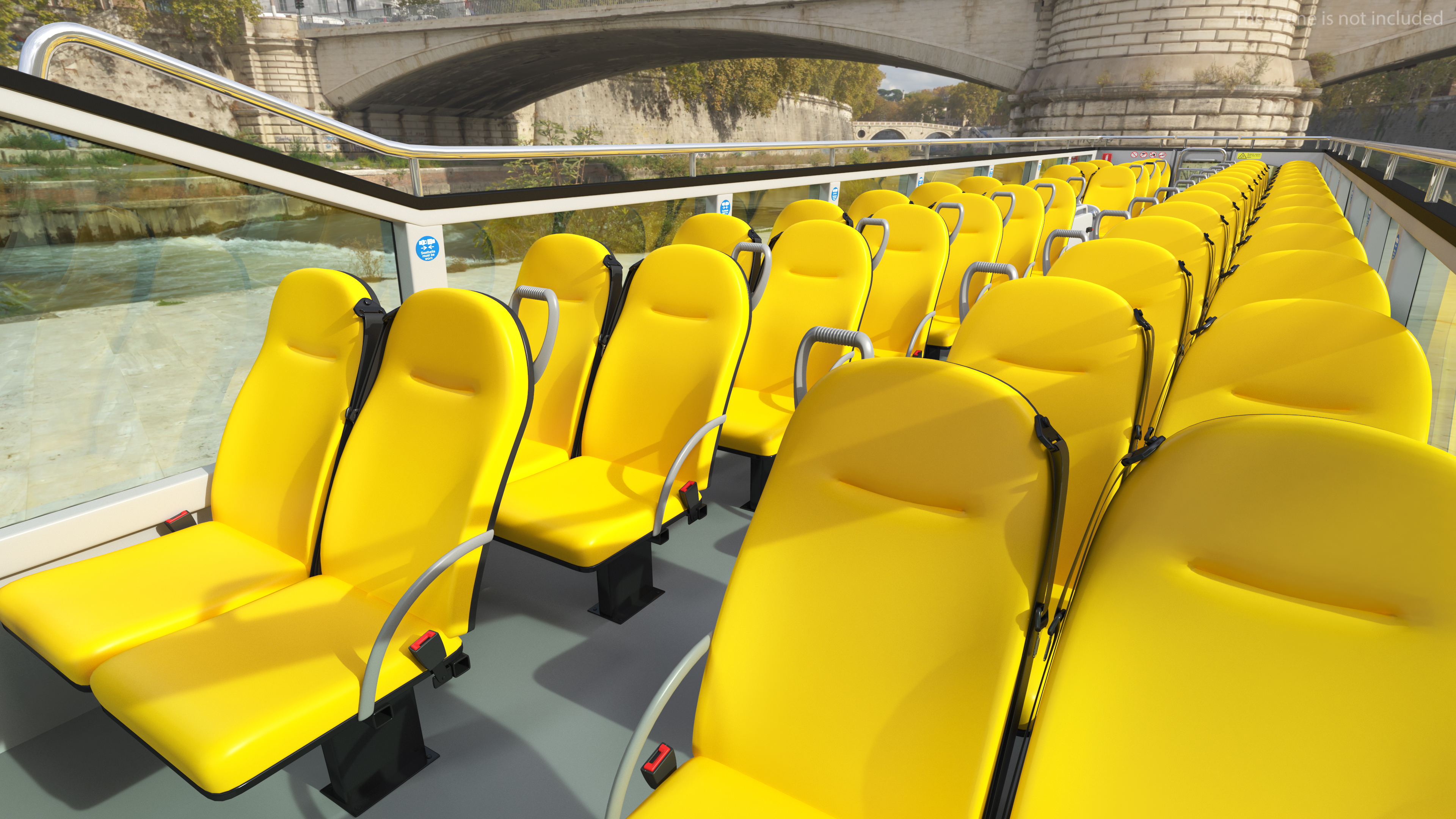 3D Open Top Double Decker Hop On Off Tour Bus Rigged for Maya model