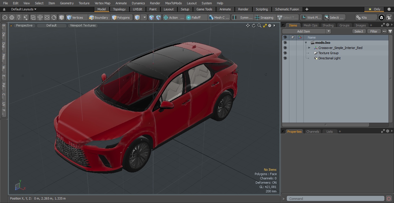 Crossover Simple Interior Red 3D model