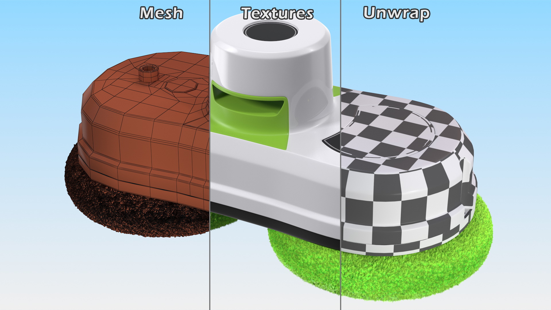 3D Robot Window Cleaner Generic Green Fur model
