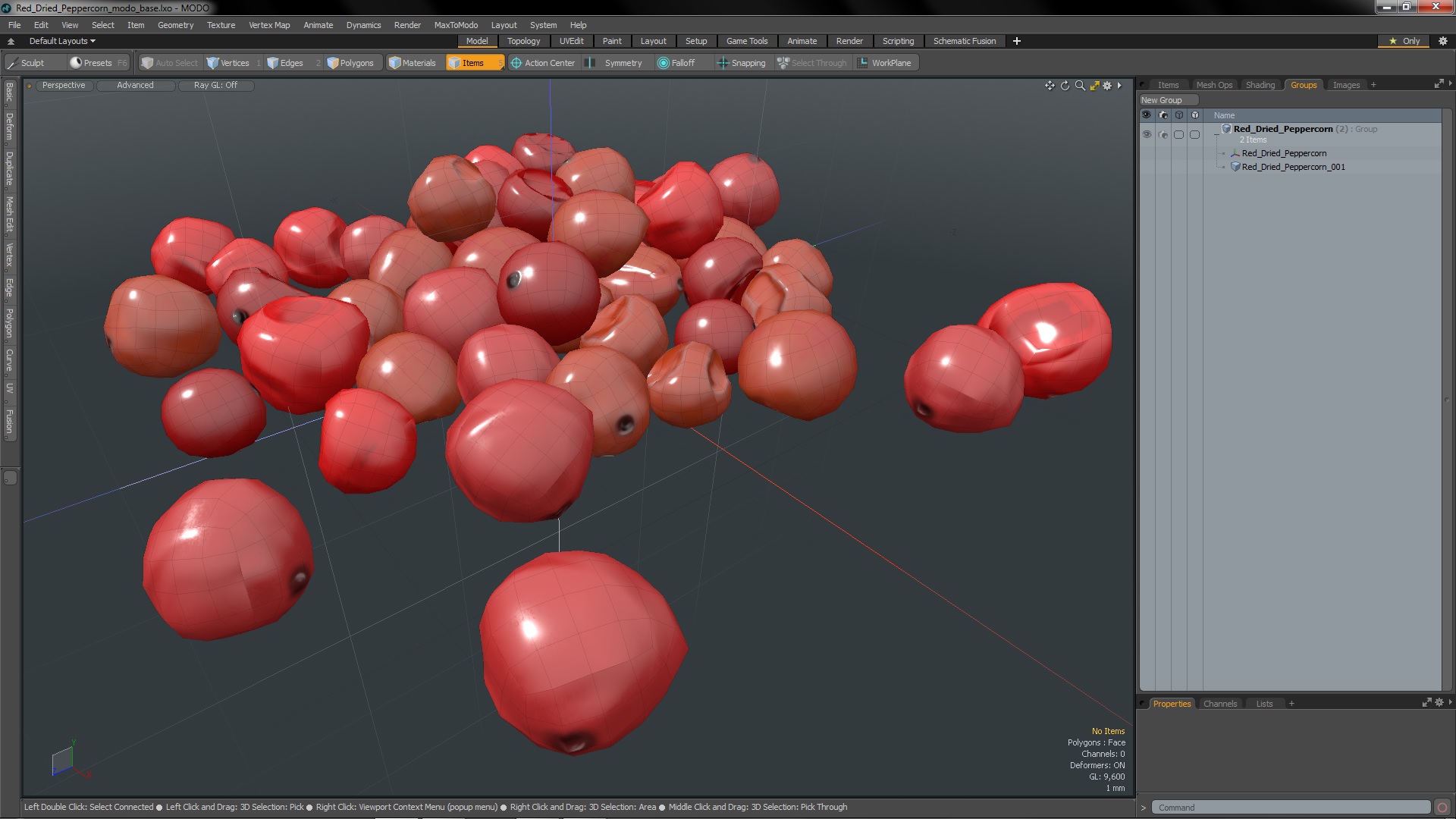 3D model Red Dried Peppercorn