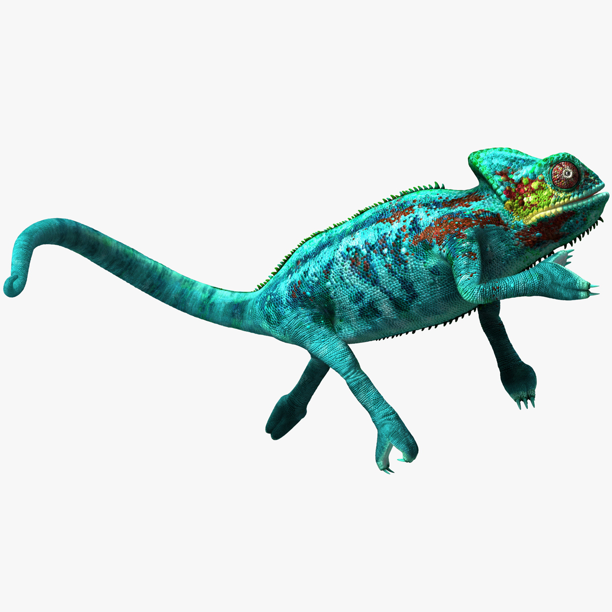 3D Panther Chameleon Rigged for Maya model