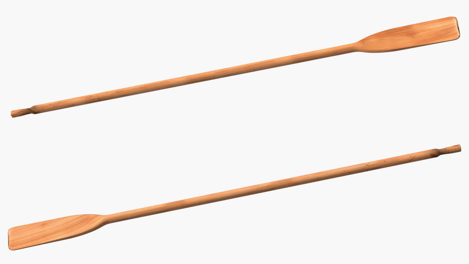 Wooden Boat with Paddles 3D model