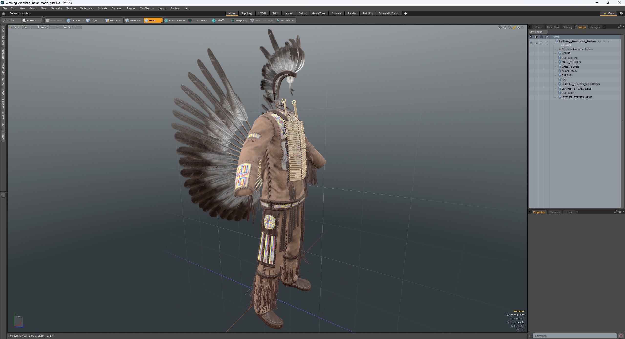 Clothing American Indian 3D model