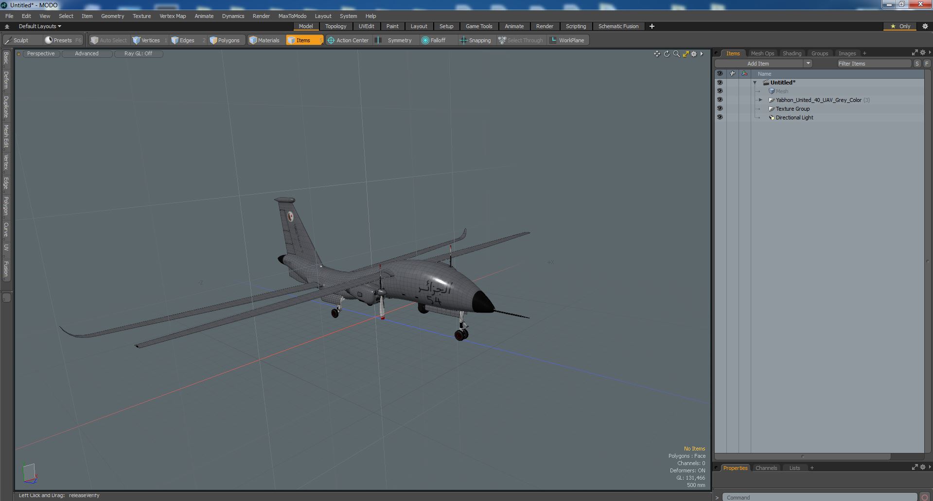 3D Yabhon United 40-UAV Grey Color