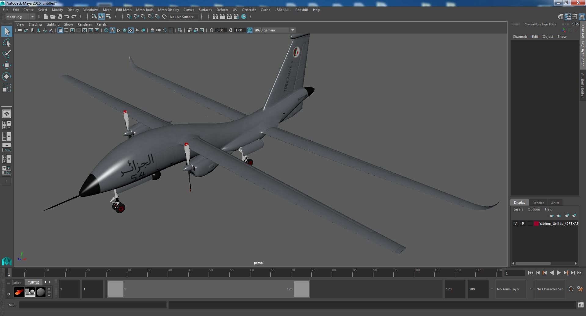 3D Yabhon United 40-UAV Grey Color