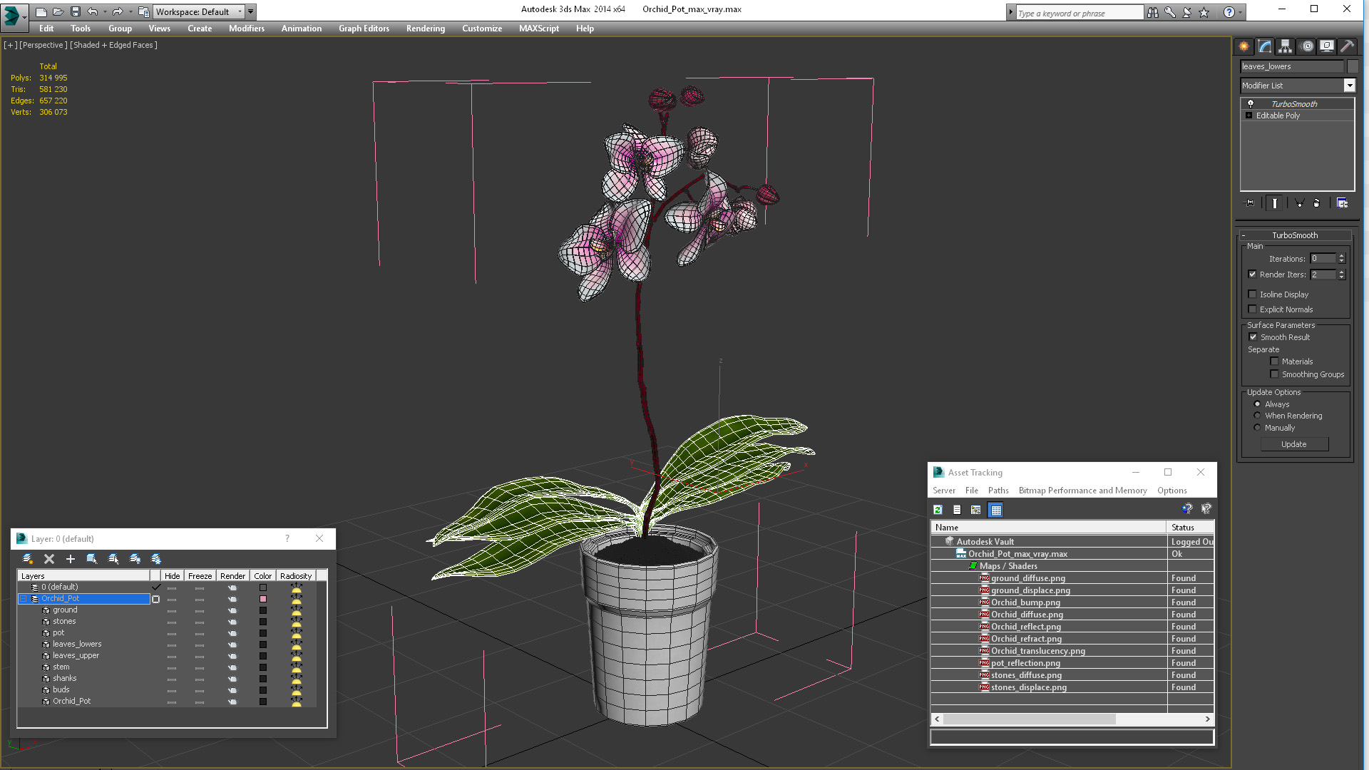 3D model Orchid Pot