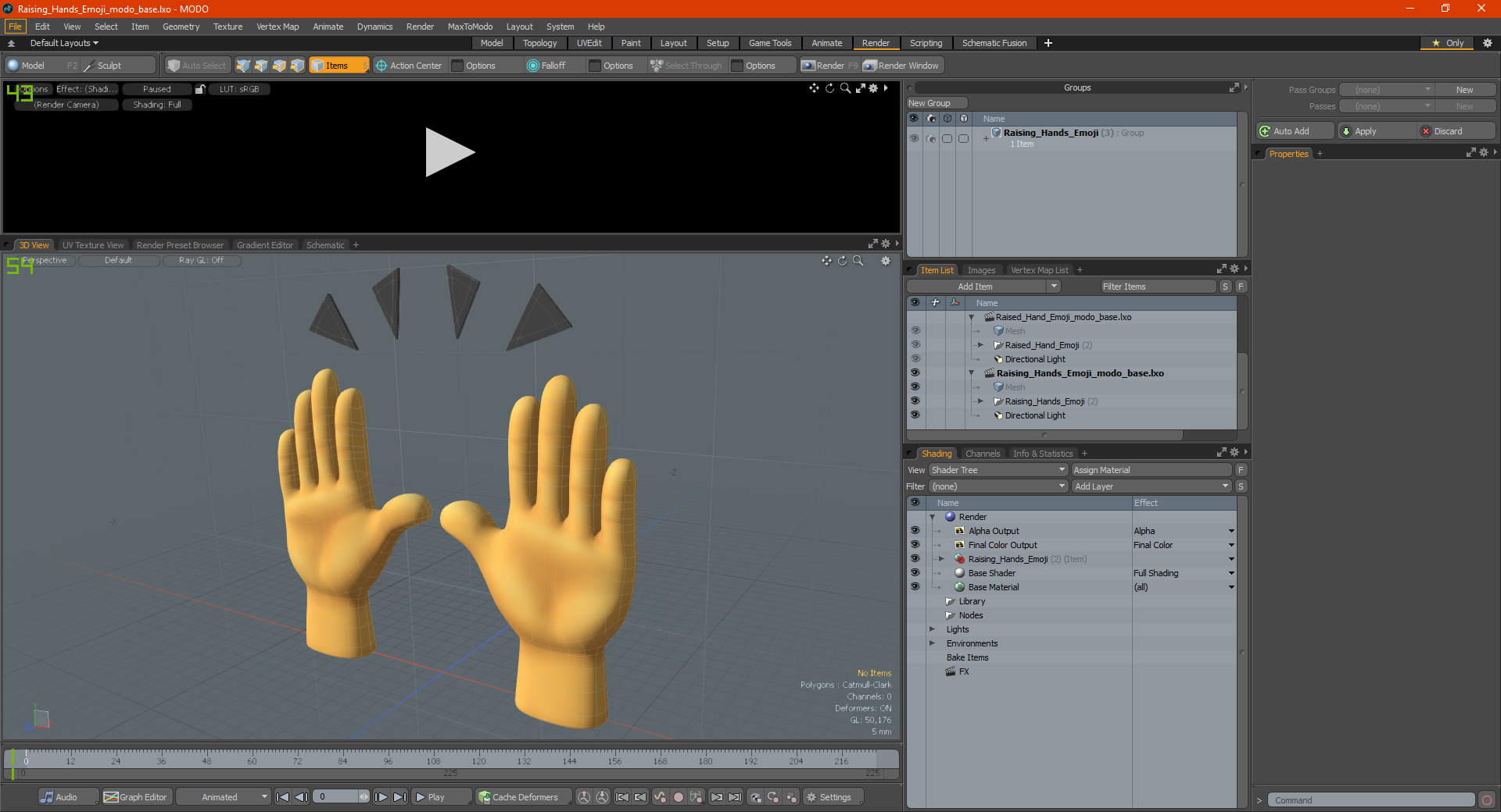 Raising Hands Emoji 3D model