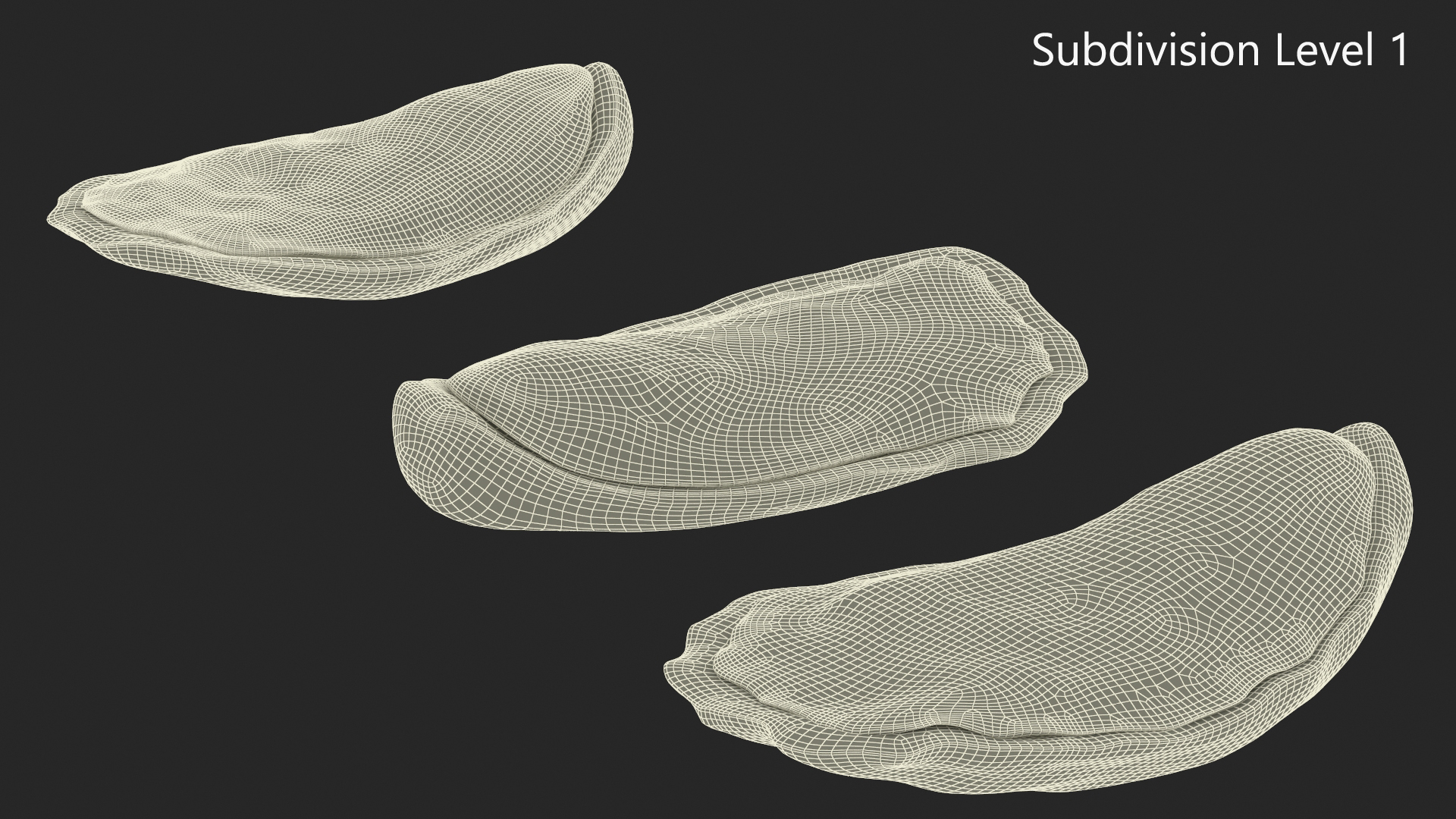 3D model Three Closed Oysters