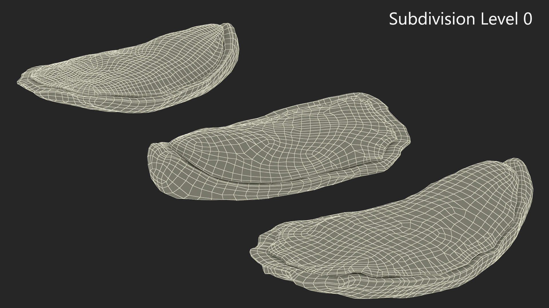 3D model Three Closed Oysters